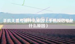 手机无信号是什么原因（手机没信号是什么原因）