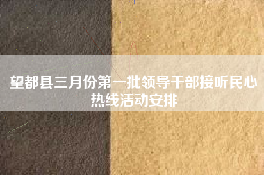 望都县三月份第一批领导干部接听民心热线活动安排